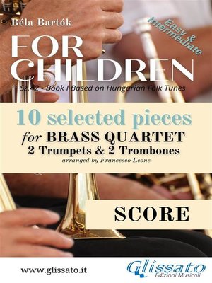cover image of "For Children" by Bartók--Brass Quartet (score)